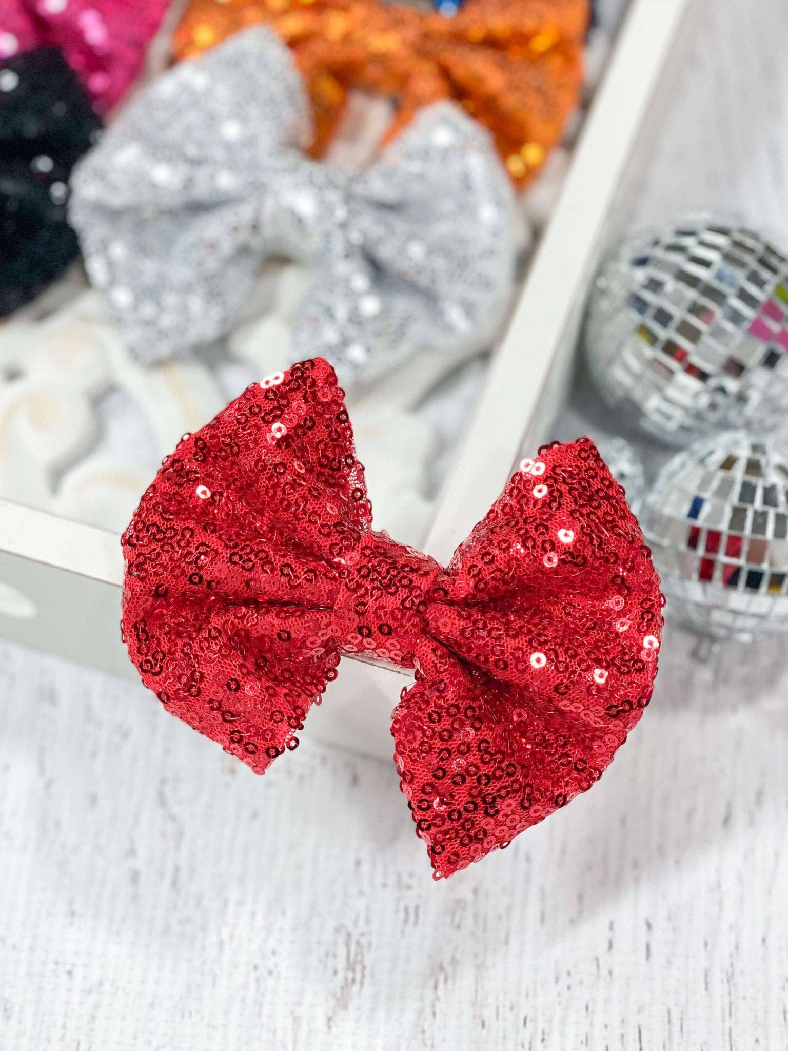 The Hair Bow Company - Wholesale Hair Bow - Kids - Sequin Hair Bow - Alligator Clip - 4"12