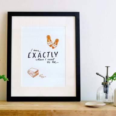 Exactement où j'ai besoin d'être A4 Impression d'art de la typographie pour la vente par Hunter Paper Co.