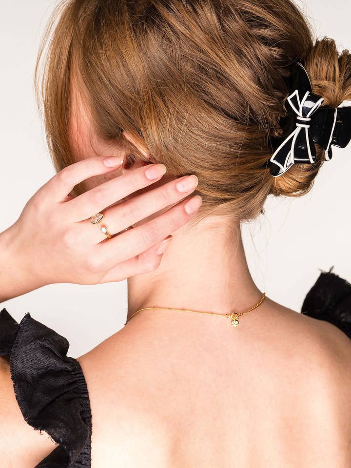 Two-Tone Bow Hair Claw for wholesale by Violet & Brooks