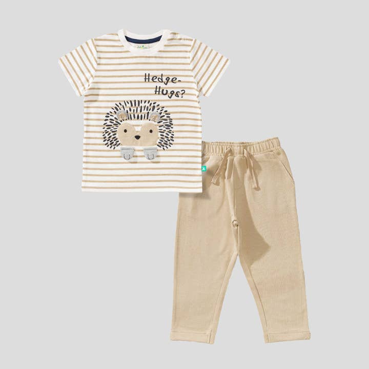 Hedgehog Striped Tee & Pant Set for Toddler Boys for wholesale by Juscubs (KaiterFly)