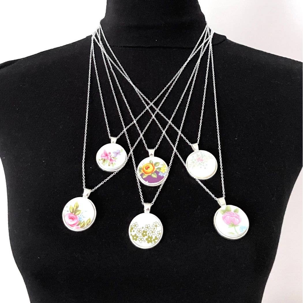 Soft Lavender - Wholesale Pendant/Charm Necklace - One of a Kind Pendant Necklace • Broken Plate Necklace3