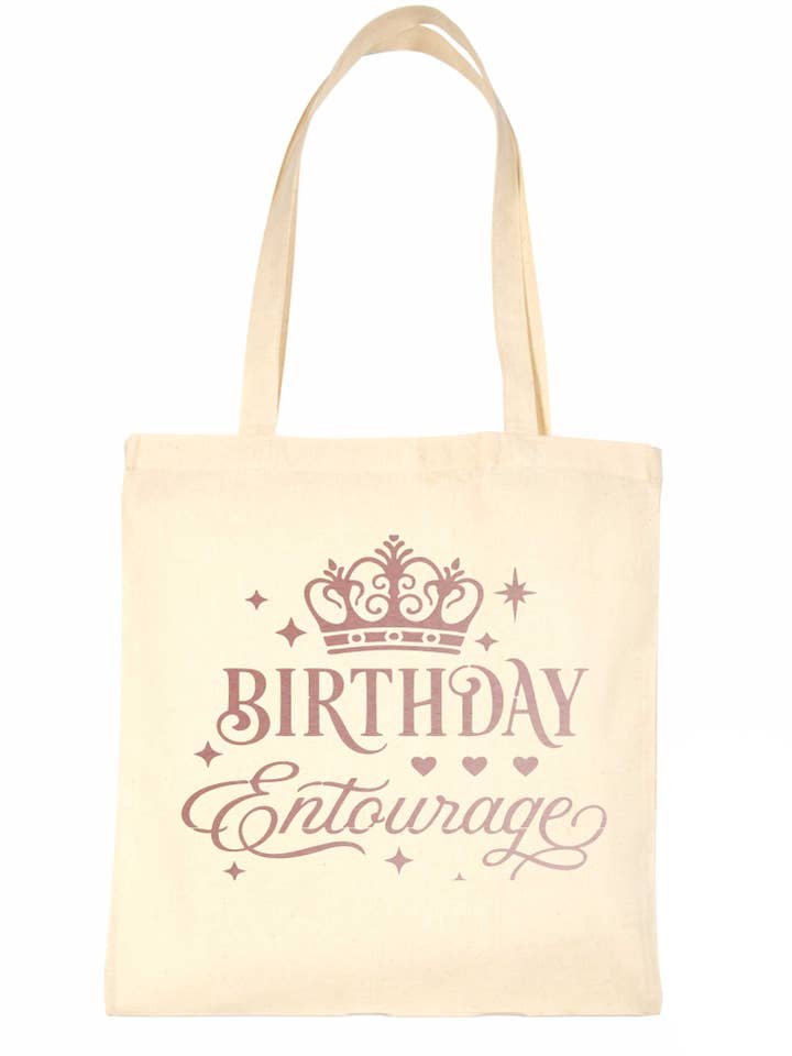 Fødselsdag Entourage I Rose Gold Print Fødselsdagsgave Genoptagelig indkøbspose for engroshandel hos Print4U