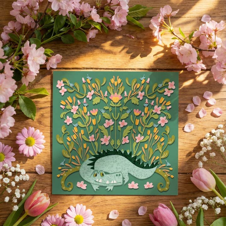 Crocodile - Everyday Card for wholesale by Ilana Ewing Designs