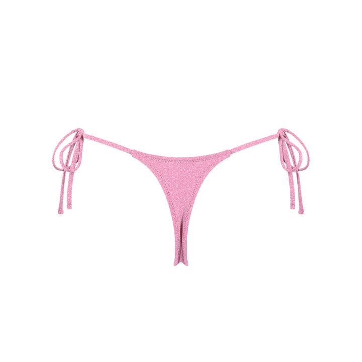 MrMiss Design Studio - Wholesale Swim Bottoms - Women's - Chlamys Varia Classicc Bikini Thong-Lurex Barbie Pink