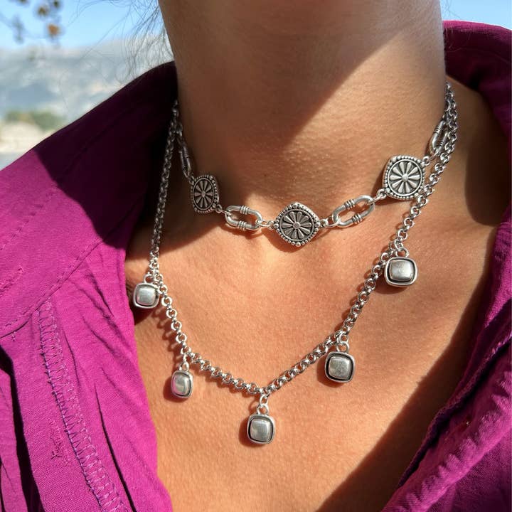 Christina Christi - Wholesale Pendant/Charm Necklace - Ethnic Charm Necklaces, Silver Necklaces, Ethnic Pendanτ