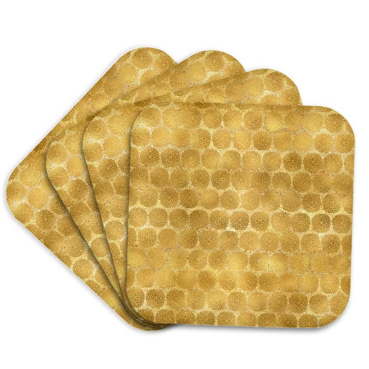 3dRose - Wholesale Coasters - 3dRose, Image of Gold Glitzy Floral, Coaster7