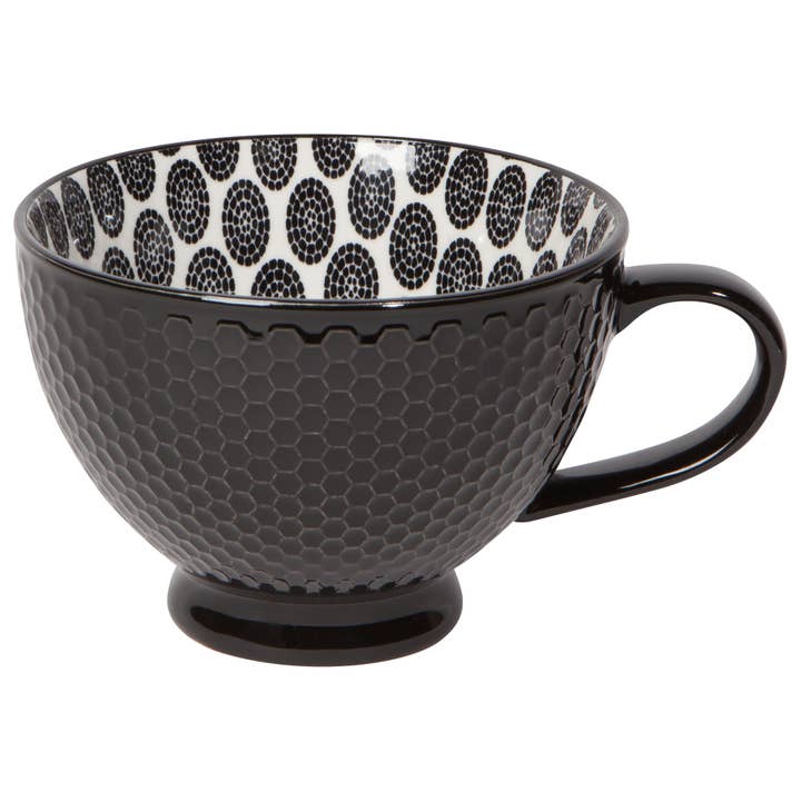 Danica Brands - Wholesale Coffee Mug - Black Stamped Latte Mug 14 oz