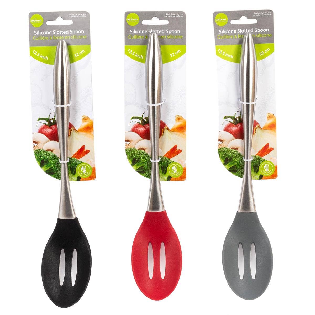 Luciano Gourmet - Vente Assortiment d'ustensiles de cuisine - Ensemble d'ustensiles de cuisine en silicone L.Gourmet en acier inoxydable1