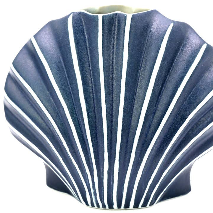 237BL6 SHELL VASE MINI S-Handcrafted Porcelain Bud Vase for wholesale by Art Floral Trading LLC