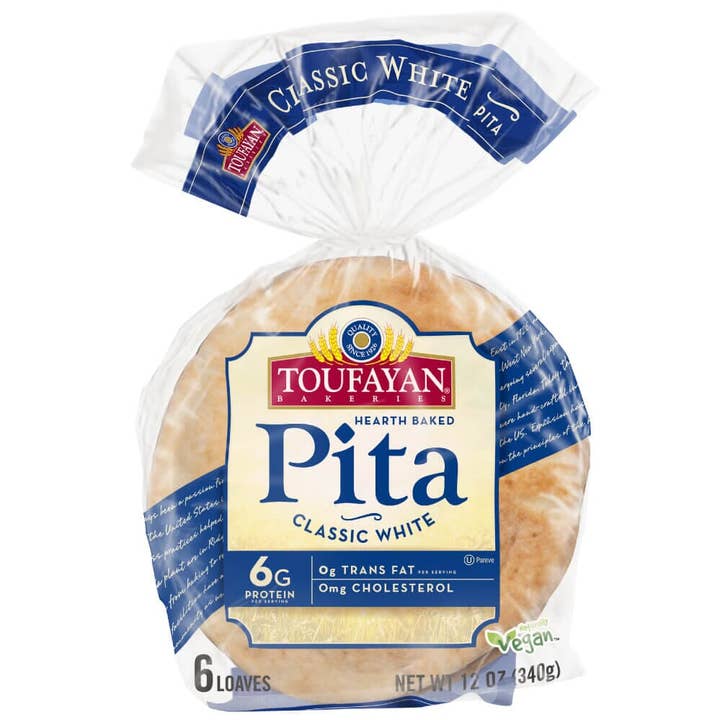 Toufayan Pita Classic White 6 Count Bread 12 Ounce 340g for wholesale by SaniLLC