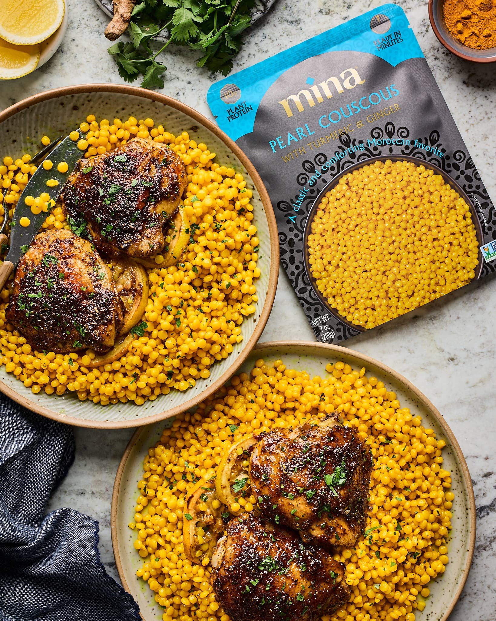 Mina - Wholesale Pasta - 7 oz Pearl Couscous with Turmeric & Ginger2