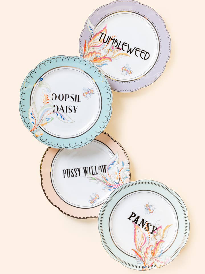 Yvonne Ellen Floral Tea Plates (set Of 4) for wholesale by Yvonne Ellen