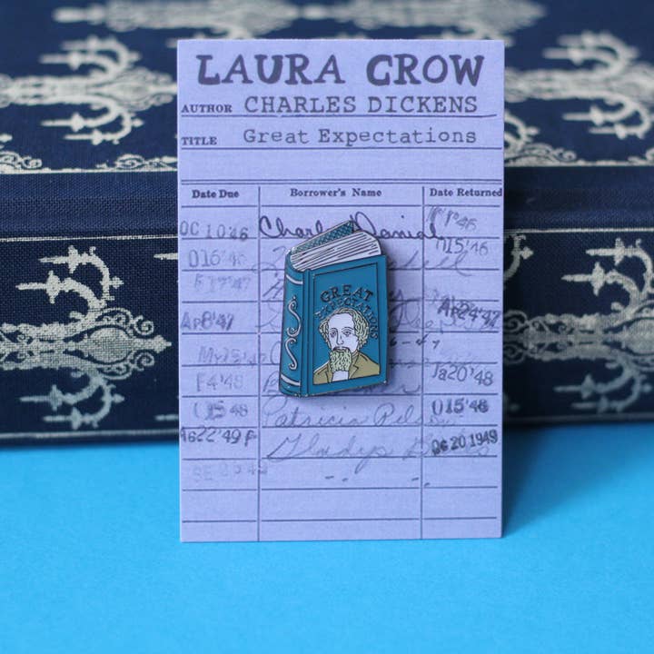 Charles Dickens Great Expectations Enamel Pin for wholesale by Laura Crow Illustration