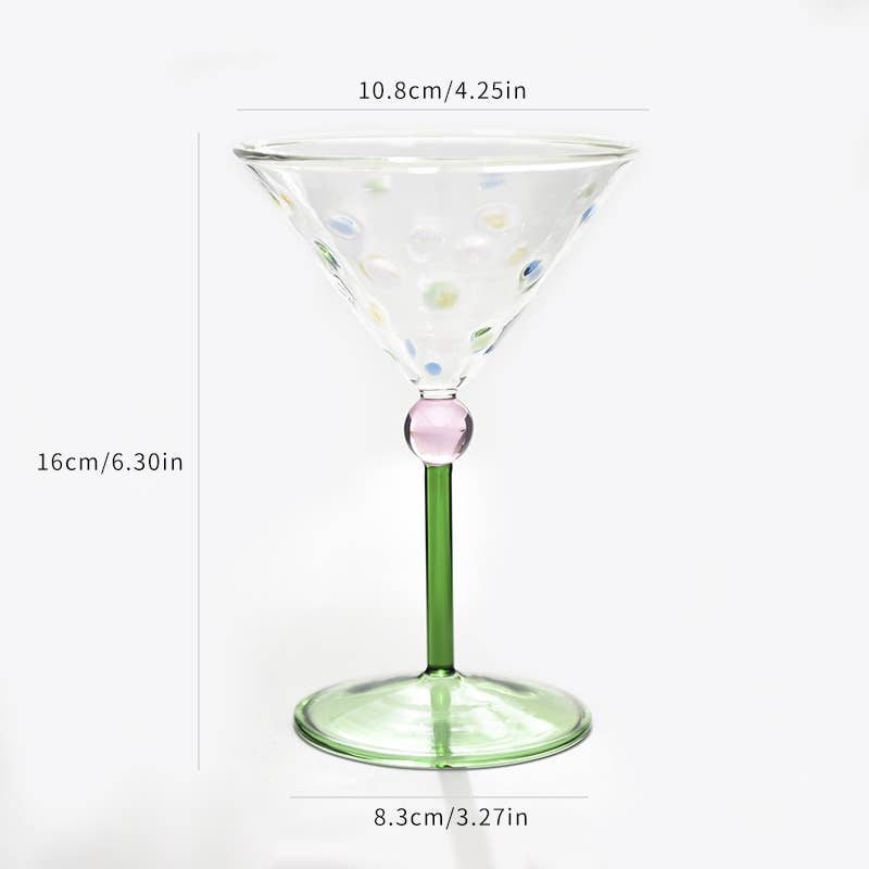 IVORE.GROUP (We cover All Import duty) - Vente Verres à vin - Verre à vin vintage à pois colorés2