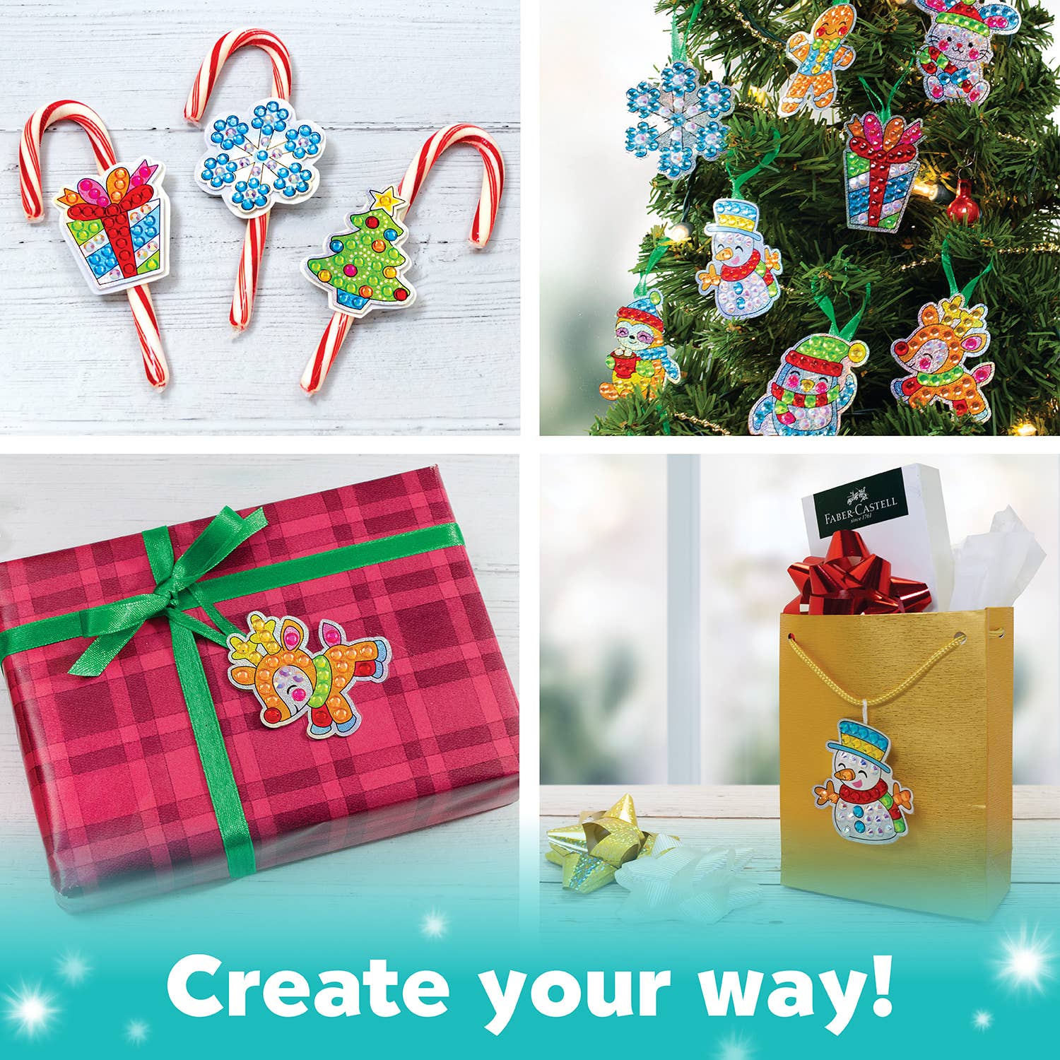 Faber-Castell / Creativity for Kids - Wholesale DIY Craft Kit - Kids - Big Gem Diamond Painting – Holiday DIY Craft for Kids4