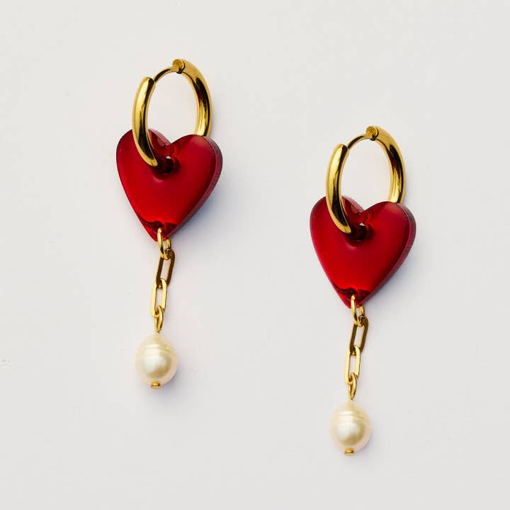 Martha Jean - Wholesale Hoop earrings - Lorraine Earrings - Red