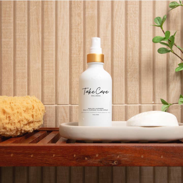 Take Care Wellness - Venta al por mayor Espráis para interior y ropa de cama - Spray de almohada English Lavender (botella de vidrio de lujo)