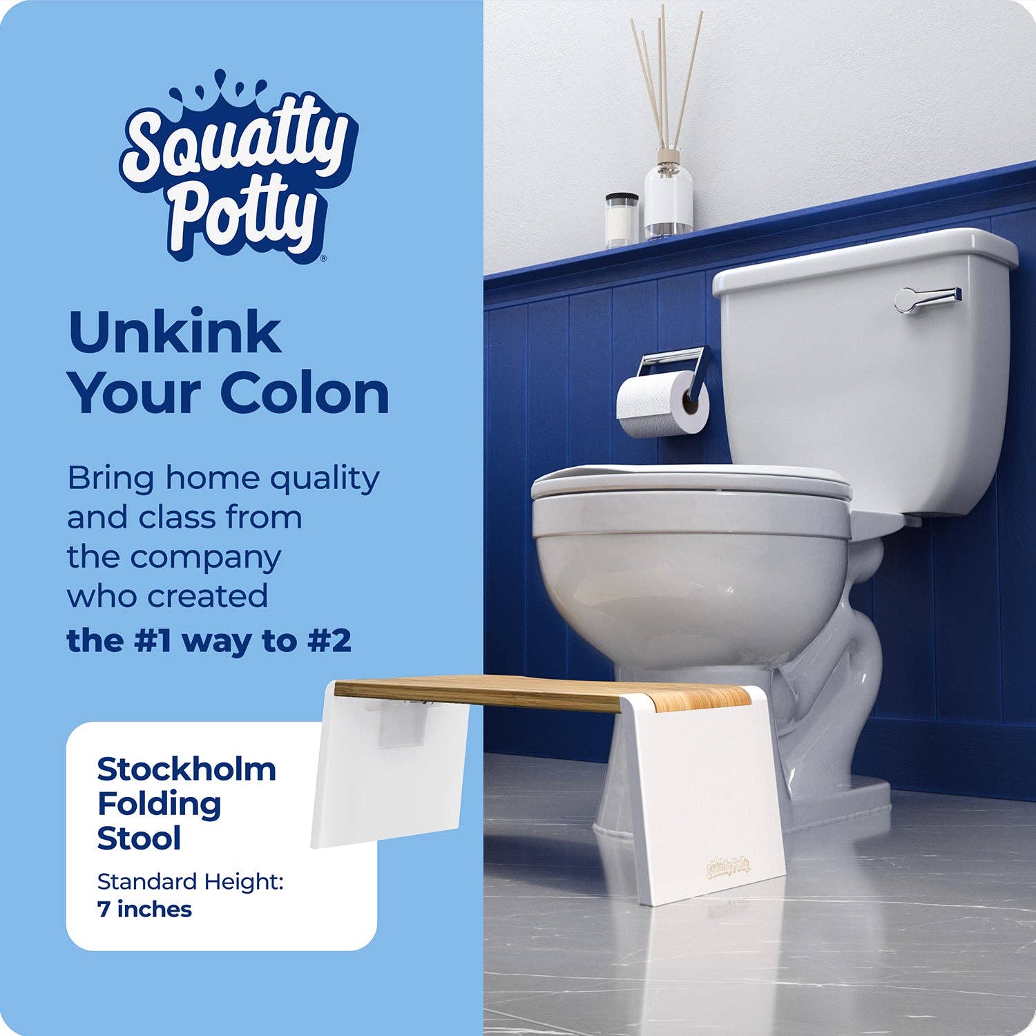 Squatty Potty – Engroshandel Taburet – Squatty Potty Stockholm Bambus Foldbar Toilet Skammel1