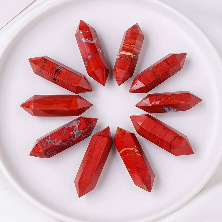 Moon Rituals - Wholesale Spiritual stone/crystal - Red Jasper Double Terminated Point – Grounding, Strength & Christmas Crystal Gift1
