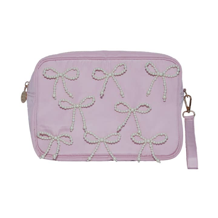 Tiana Designs - Wholesale Makeup/Cosmetic Bag - Bows all over nylon cosmetic bag0