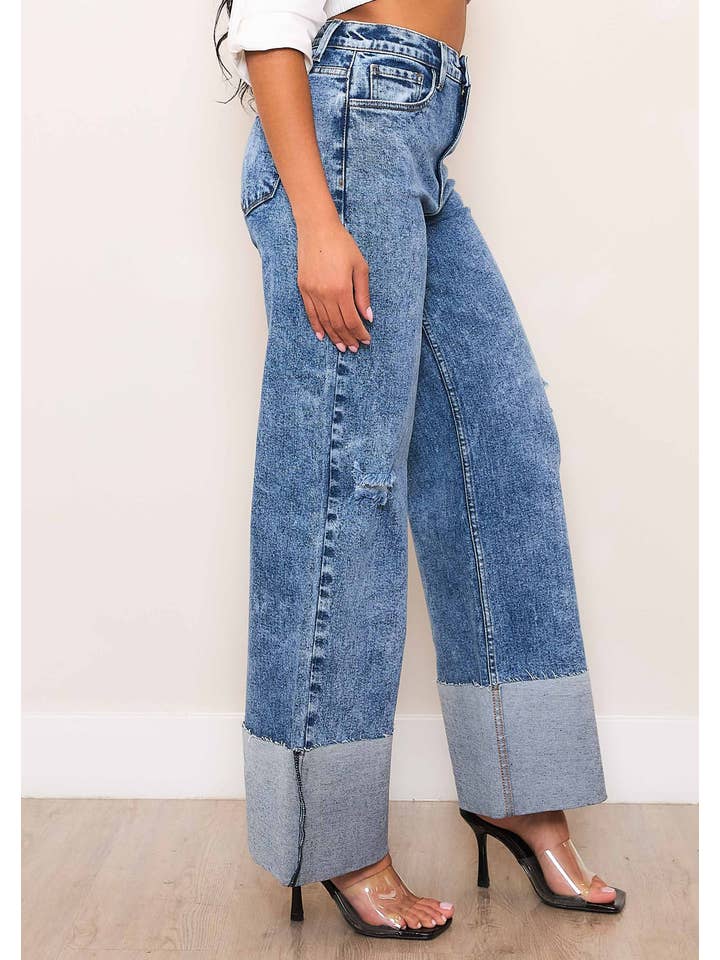 Vintage Stone WIDE LEG - Rigid with Comfort Stretch for wholesale on Faire1