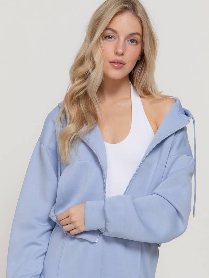 Long Sleeve Soft Modal Scuba Hoodie Jacket for wholesale by Active Basic | Active USA