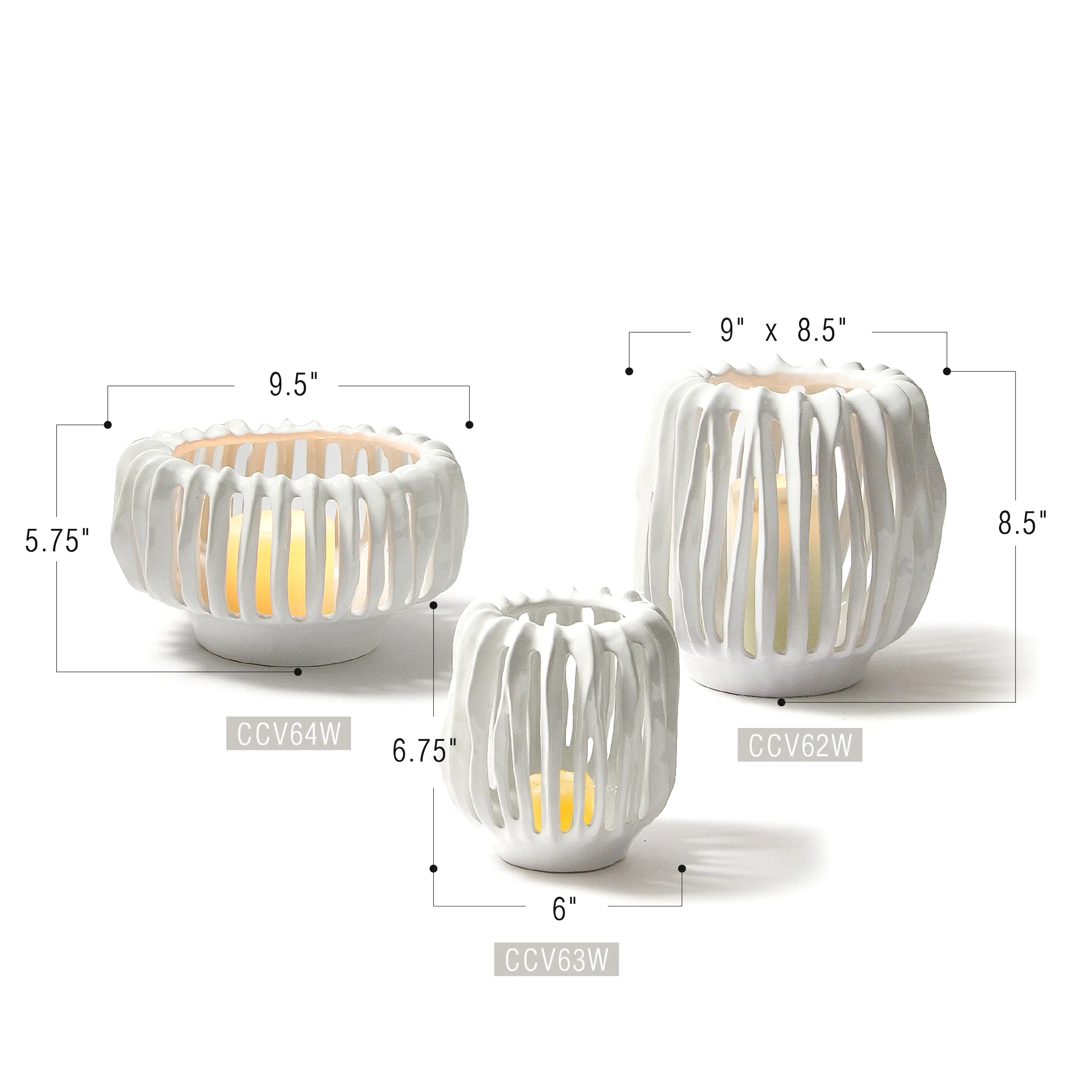 Galore Home - Venta al por mayor Floreros - Jarrón Lumen (A-5,75", D-9")2