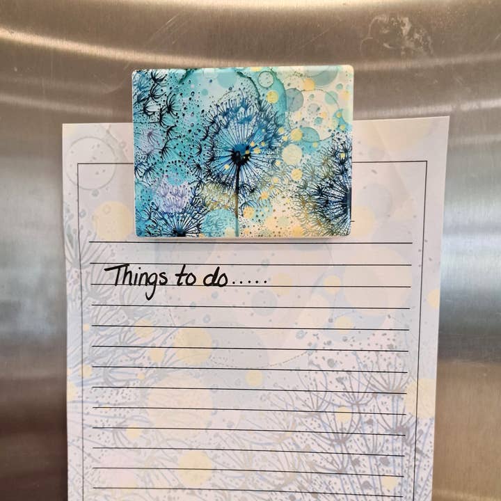 By Jo Crafts – wholesale Magnet – 76-MG Turquoise Dandelion Magnet 1