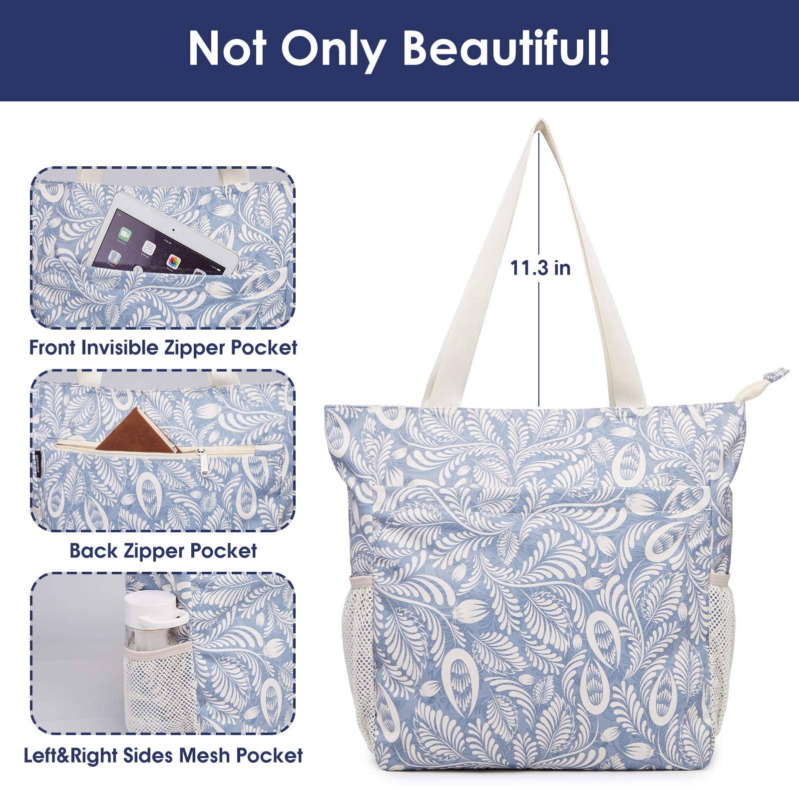 wandf - Wholesale Beach Bag - WANDF Water-resistant Beach Shoulder Tote Bag for Women6
