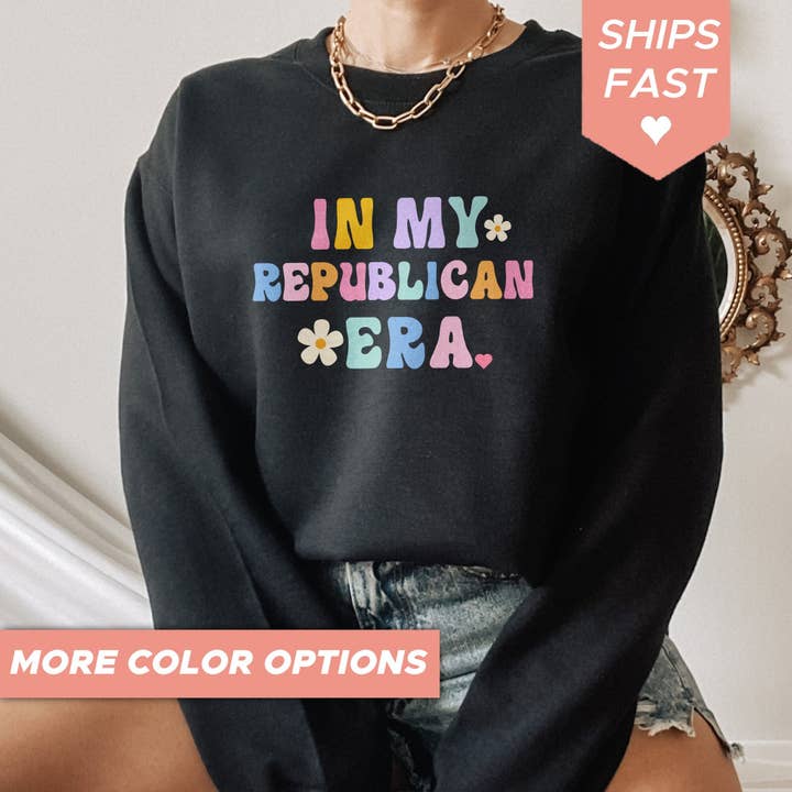 Sweat-shirt sarcastique de l'ère républicaine avec humour anti-Trump pour la vente par PositiveParty