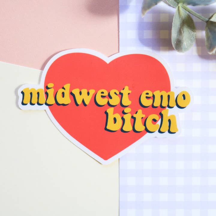 Lustiger Musikaufkleber Midwest Emo Bitch für den Großhandel von Chibi Cheeks Co