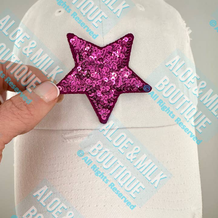 Aloe and Milk Boutique - Wholesale Patch - New Sequin Star Small, sequin star patch, cheer patch12