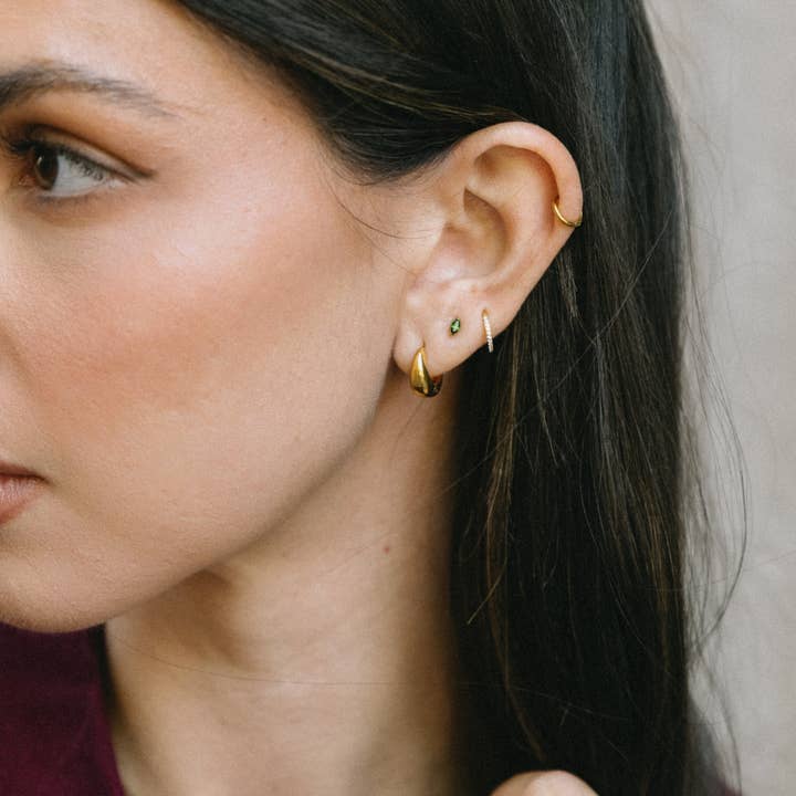 Shop Aiti - Wholesale Huggie Earrings - Pave Clicker Hoop Earring3