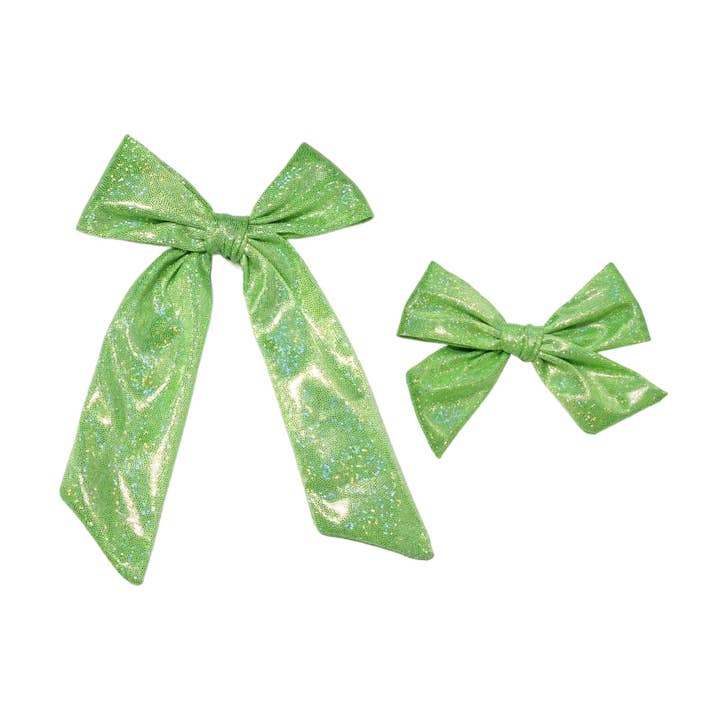 Noeud scintillant vert brillant avec pince pour la vente par Pretty in Pink Bows