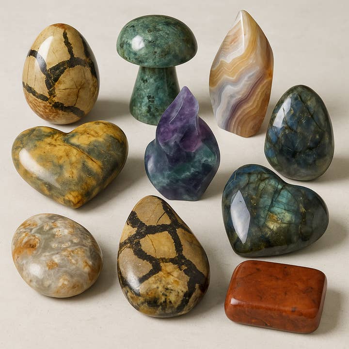 5 KG Mixed Crystal Carvings & Freeforms Lot for wholesale by Kreateur Miami