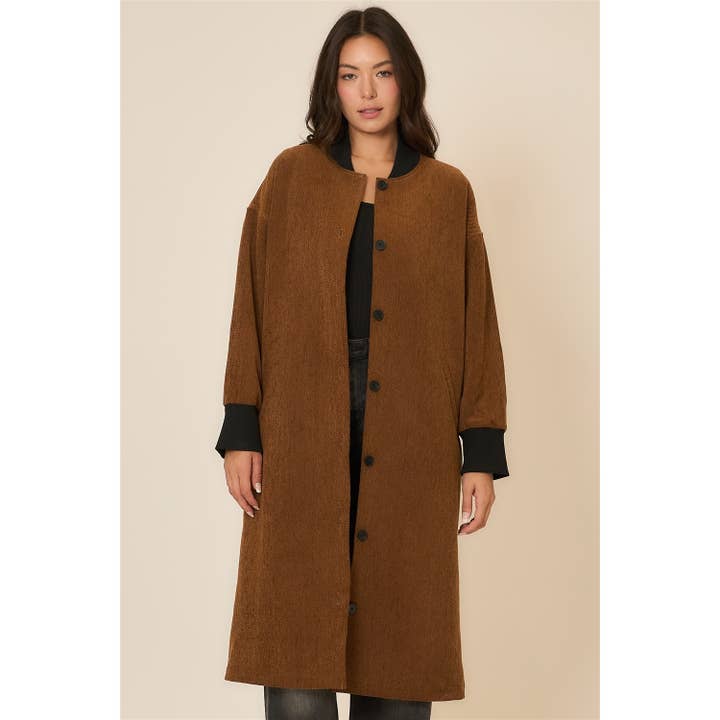 Cozy Casual, Inc. - Wholesale Coat - Women's - Corduroy Button Up Long Coat 12