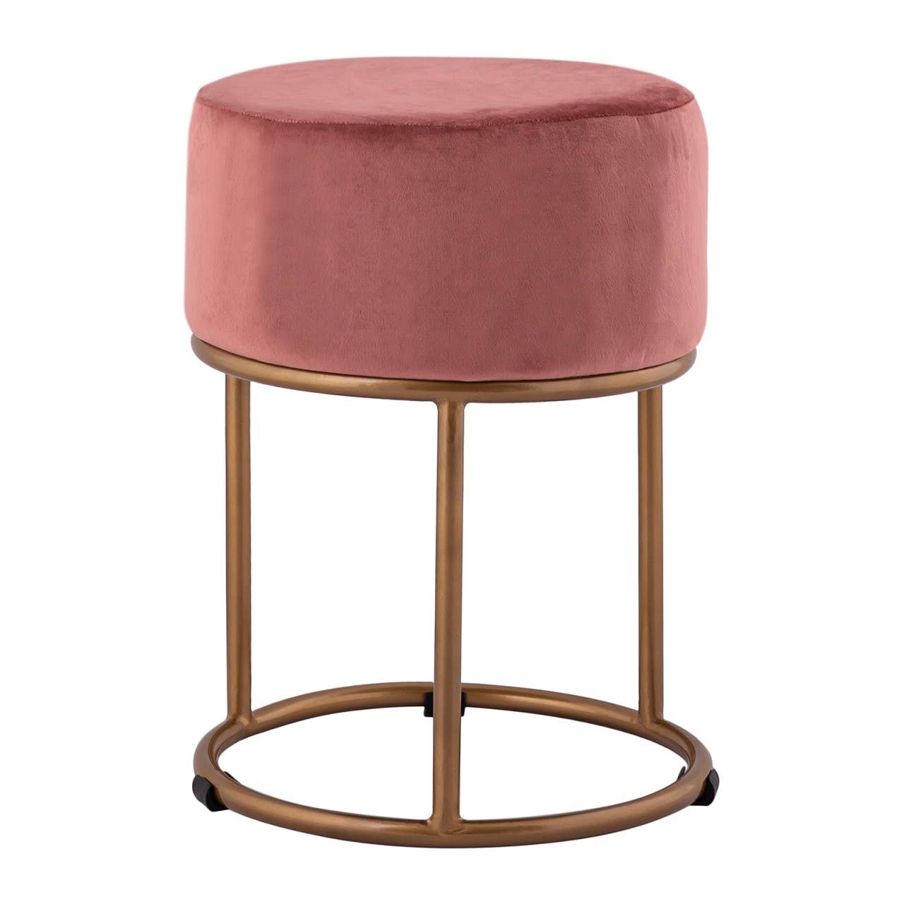 Voglrieder – wholesale Pall – Velurstol 2:a sortering Ø 32 cm H 42 cm med guldfärgad järnram13