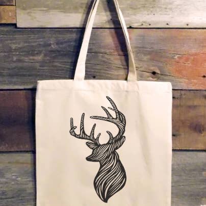 Bolso de lona de algodón orgánico Deer para venta al por mayor de Black Lantern