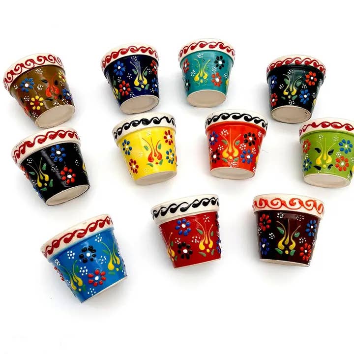 Mediterranean Collection - Wholesale Plant Pot - Turkish Ceramic Succulent Pots - 50 Pcs Assorted