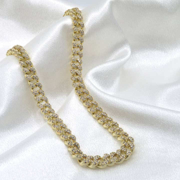 CZ Cuban Link Necklace for wholesale by Graceful Jewels co.