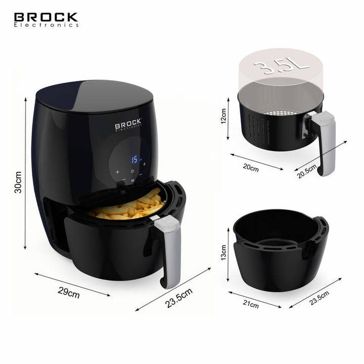 Sland - Wholesale Kitchen Appliance - Digital air fryer BROCK AFD 3502 BK 3.5L, 1200W5