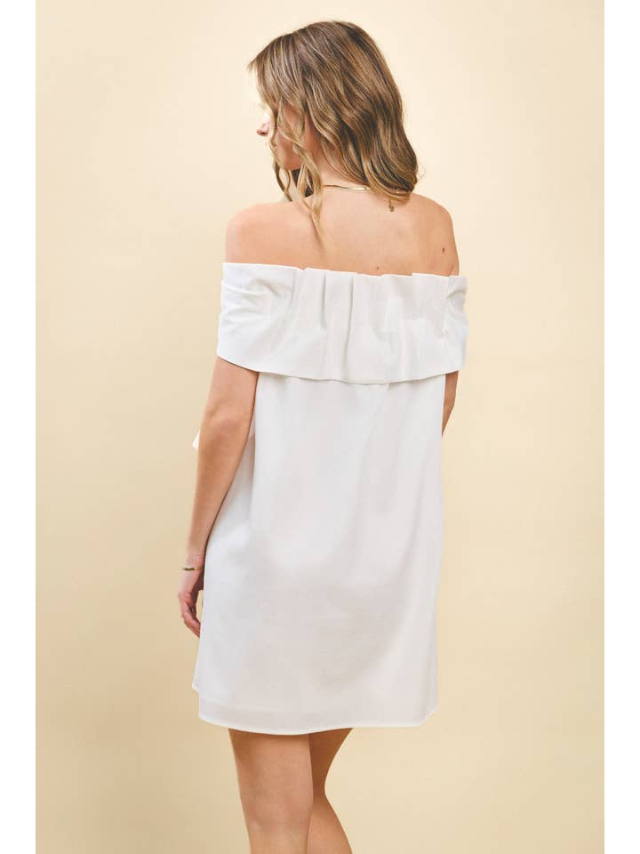TCEC - Wholesale Dress - Women's - CD05416-Front Statement Bow Off the Shoulder Dress