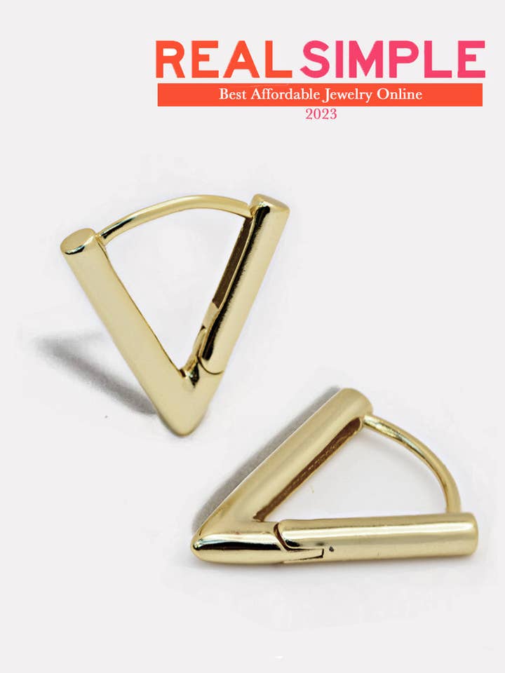 ACHIEVE Triangle Huggies | Sterling Silver for wholesale by Sonia Hou Jewelry