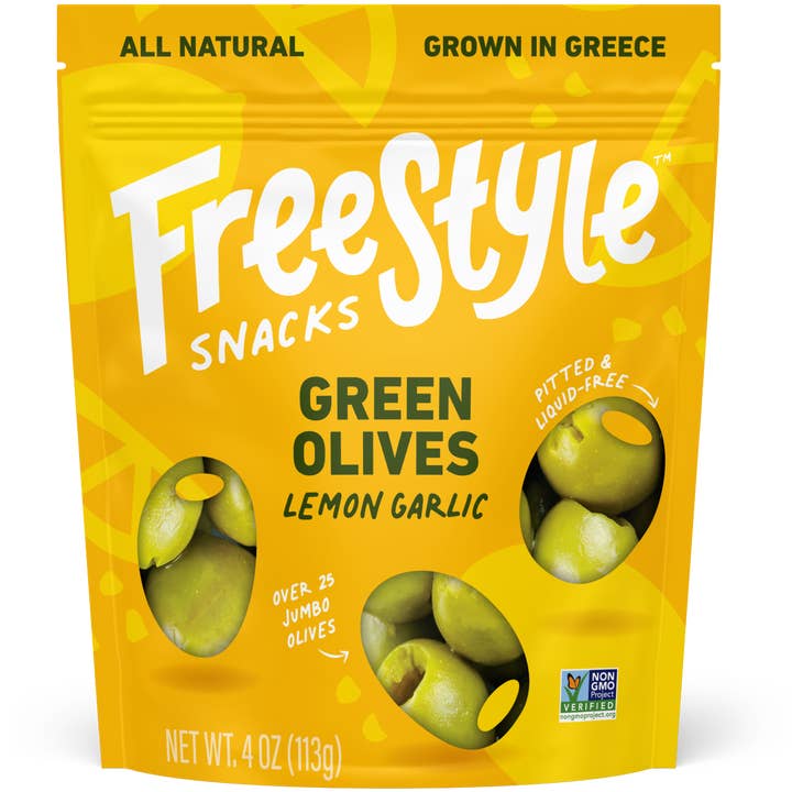 Freestyle Snacks - Wholesale Olives - Green Olives - Lemon Garlic (6 pack)6