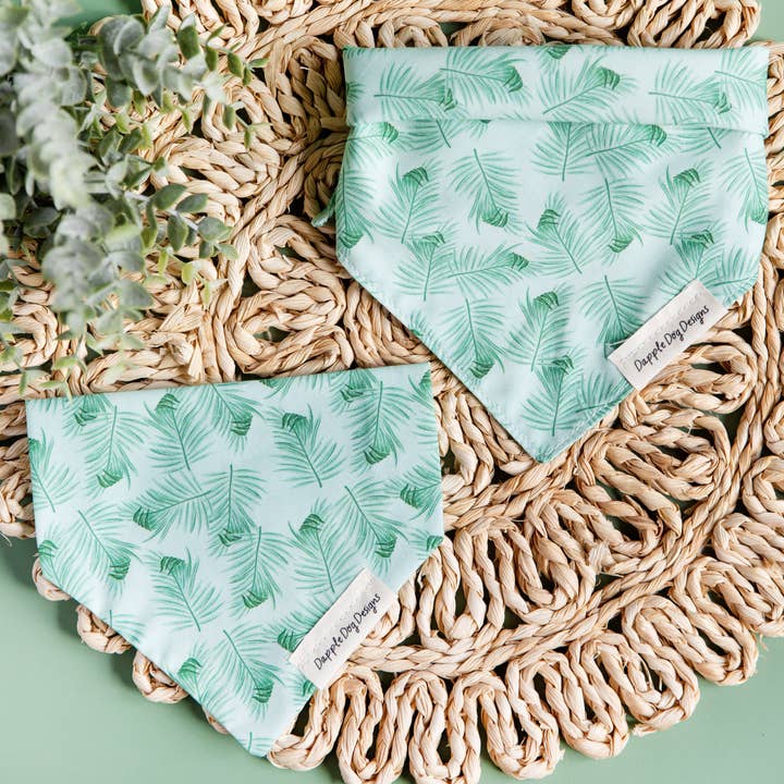 Peaceful Palms Bandana - Summer Dog Bandana for wholesale by Dapple Dog Designs