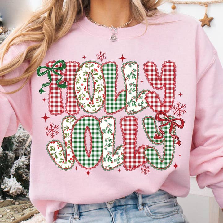 Retro Bloemen Kerstman Kerstshirt, Holly Jolly Sweater voor wholesale door DLT Ecommerce