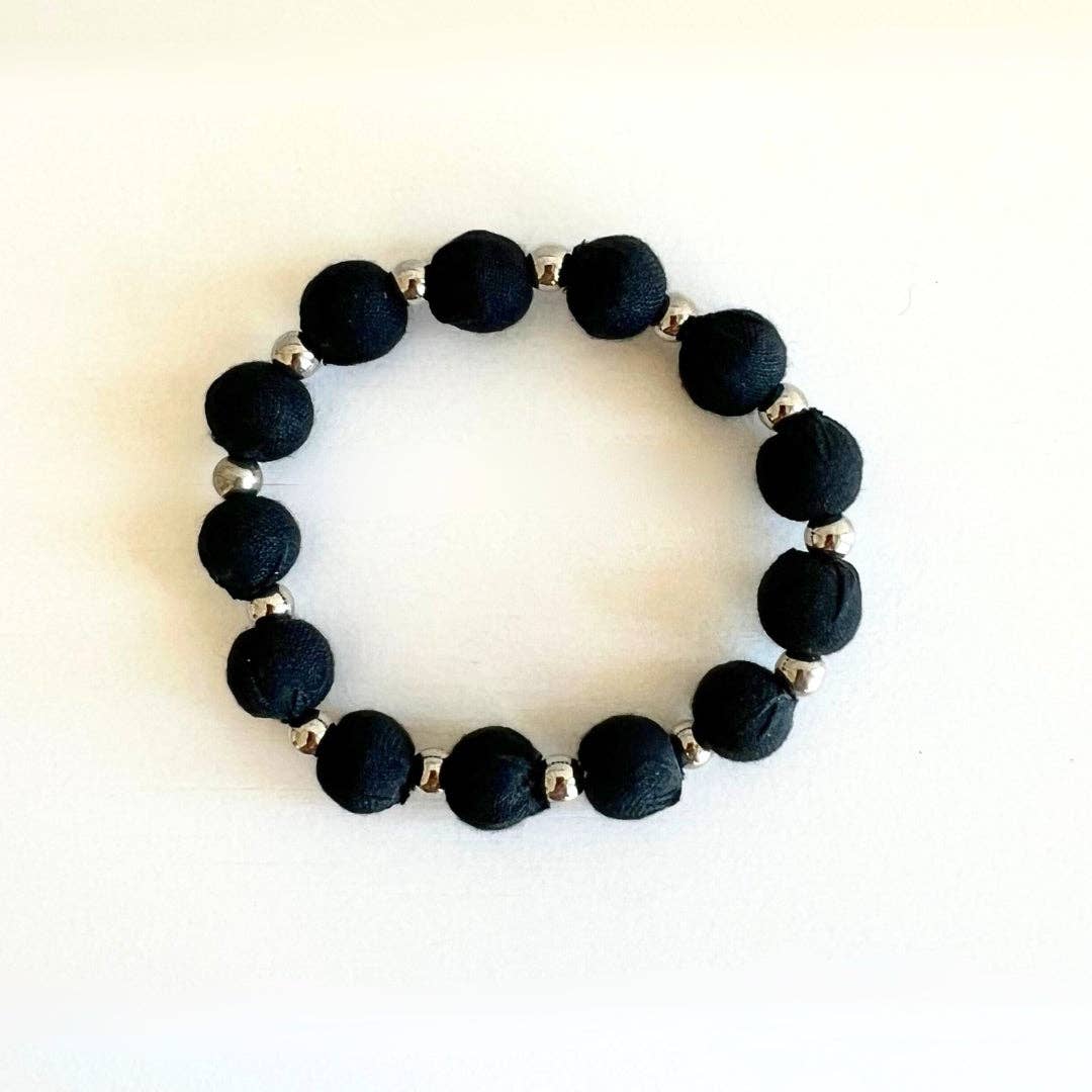 Humble Hilo - Vendita all'ingrosso Bracciale con perline - Bracciale Humble Hilo Sari Jewelry, con Perline di Tessuto e Perline Metalliche10