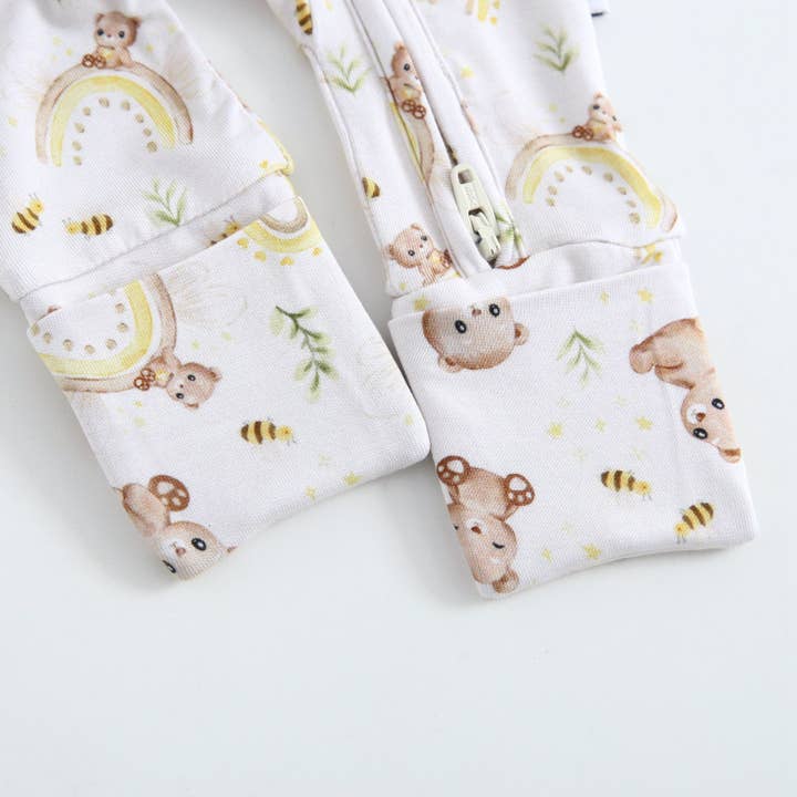 Luxie Charm - Wholesale Bodysuit (Footed) - Baby - Sweet as Honey Zippered Romper NICU Friendly Bear Footie4