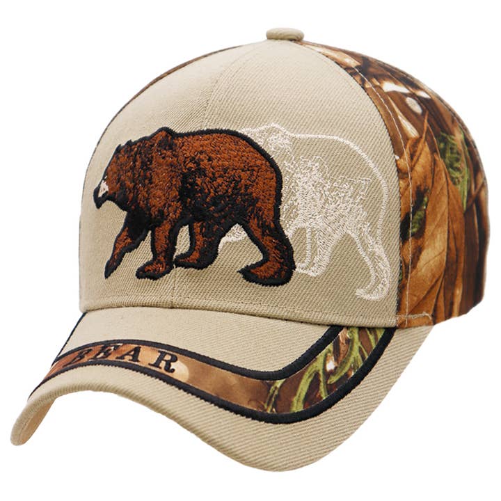 Cap Zone - Wholesale Baseball Cap - Unisex - Grizzly Bear Logo Baseball Cap