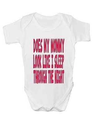 Print4U – wholesale Bodysuit (non-footed) – Baby – Does Mommy Look Like I Sleep Baby Onesie Vest Babygrow